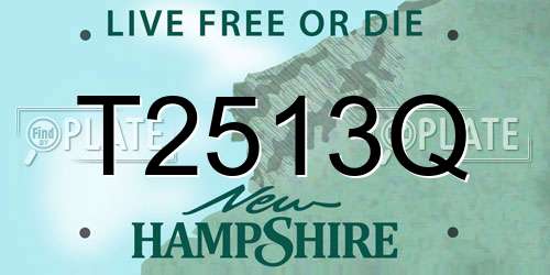 T2513Q New Hampshire License Plate