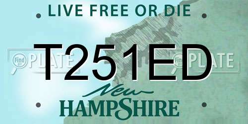 T251ED New Hampshire License Plate
