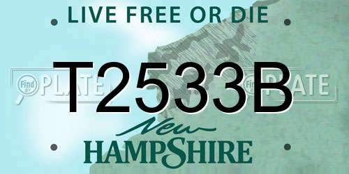 T2533B New Hampshire License Plate
