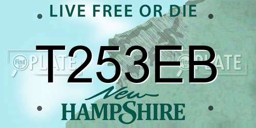 T253EB New Hampshire License Plate
