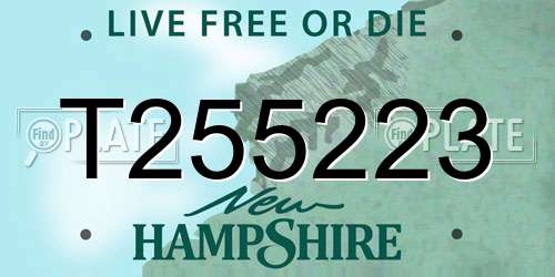 T255223 New Hampshire License Plate