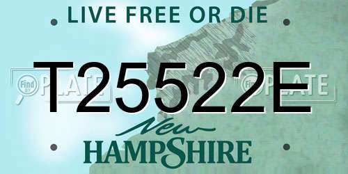 T25522E New Hampshire License Plate