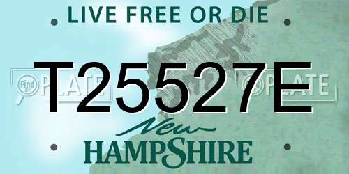 T25527E New Hampshire License Plate
