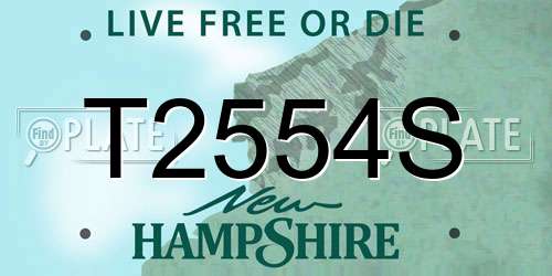 T2554S New Hampshire License Plate