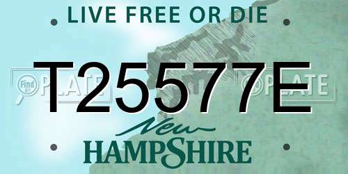 T25577E New Hampshire License Plate