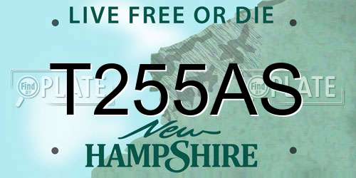 T255AS New Hampshire License Plate