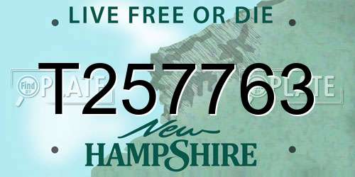 T257763 New Hampshire License Plate
