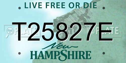 T25827E New Hampshire License Plate