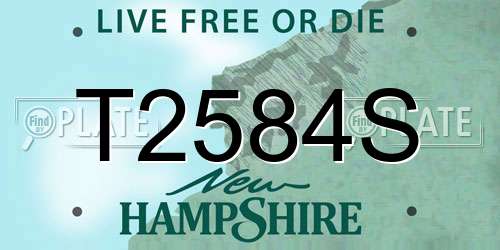 T2584S New Hampshire License Plate