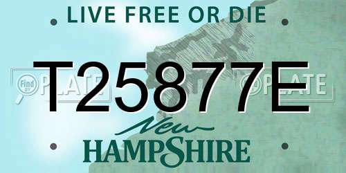T25877E New Hampshire License Plate