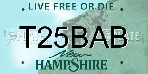 T25BAB New Hampshire License Plate
