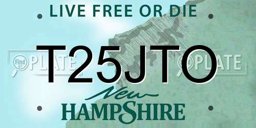 T25JTO New Hampshire License Plate