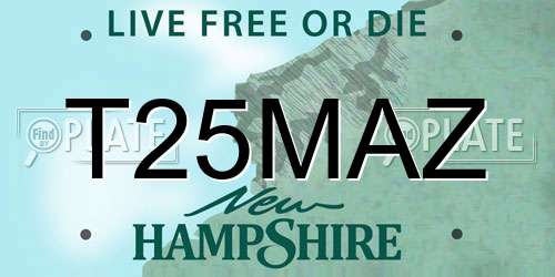 T25MAZ New Hampshire License Plate
