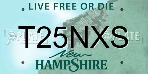 T25NXS New Hampshire License Plate