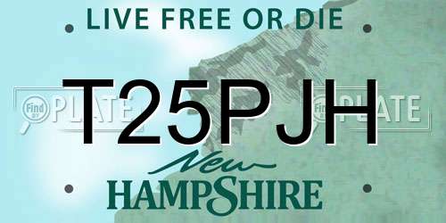 T25PJH New Hampshire License Plate