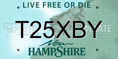 T25XBY New Hampshire License Plate