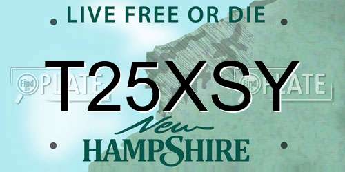 T25XSY New Hampshire License Plate