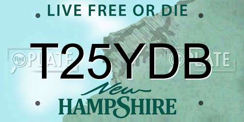 T25YDB New Hampshire License Plate