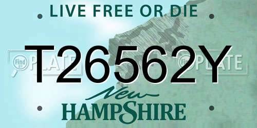 T26562Y New Hampshire License Plate