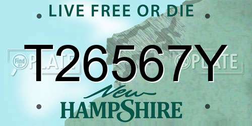 T26567Y New Hampshire License Plate