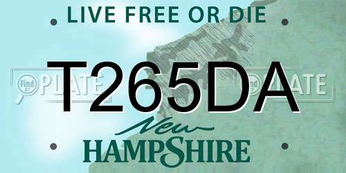 T265DA New Hampshire License Plate