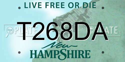 T268DA New Hampshire License Plate