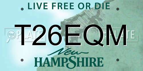 T26EQM New Hampshire License Plate