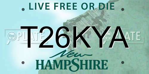 T26KYA New Hampshire License Plate