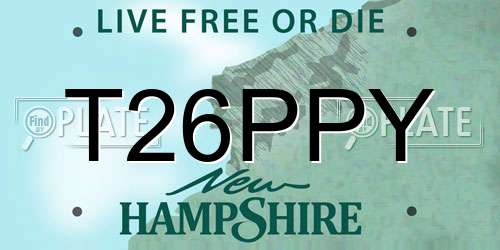 T26PPY New Hampshire License Plate