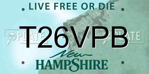 T26VPB New Hampshire License Plate