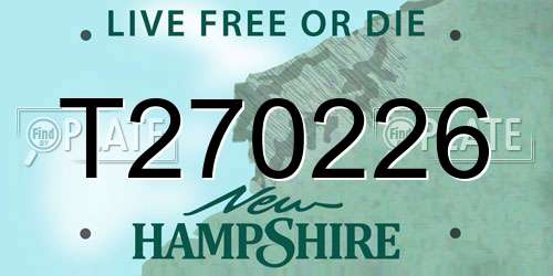 T270226 New Hampshire License Plate