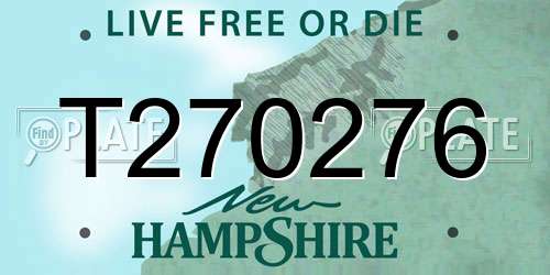 T270276 New Hampshire License Plate