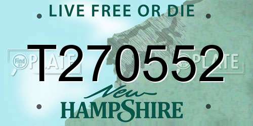 T270552 New Hampshire License Plate