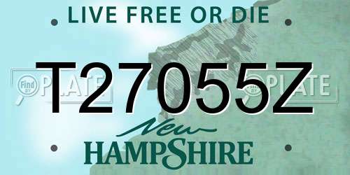 T27055Z New Hampshire License Plate