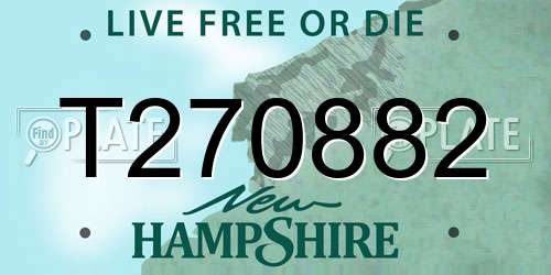 T270882 New Hampshire License Plate