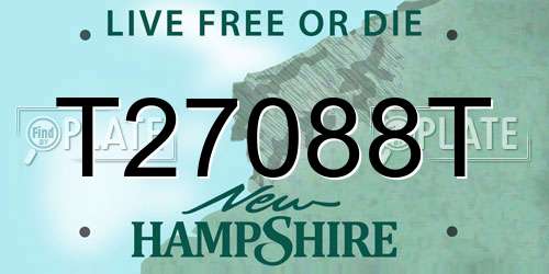T27088T New Hampshire License Plate