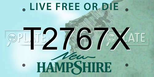T2767X New Hampshire License Plate