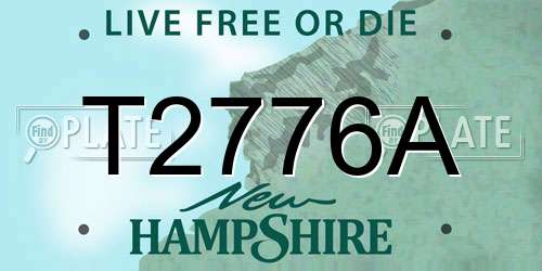 T2776A New Hampshire License Plate