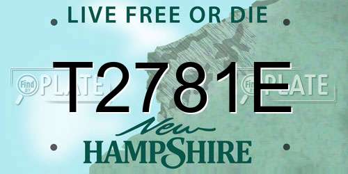 T2781E New Hampshire License Plate