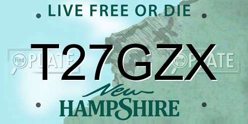 T27GZX New Hampshire License Plate