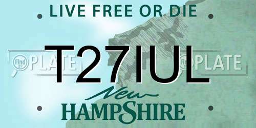 T27IUL New Hampshire License Plate