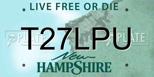 T27LPU New Hampshire License Plate