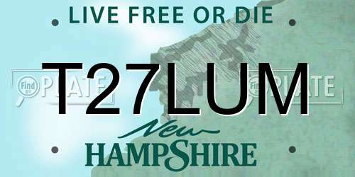 T27LUM New Hampshire License Plate