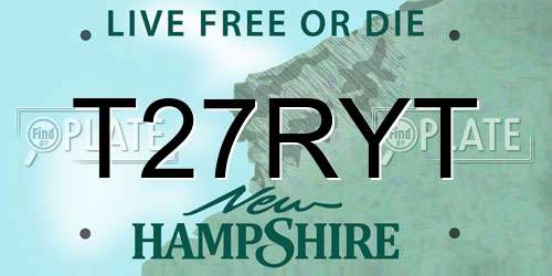 T27RYT New Hampshire License Plate