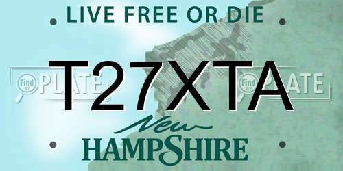 T27XTA New Hampshire License Plate
