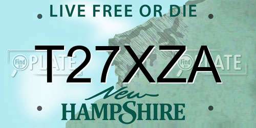 T27XZA New Hampshire License Plate