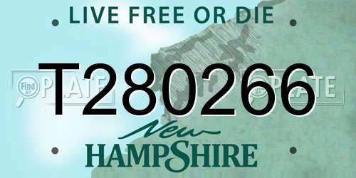 T280266 New Hampshire License Plate