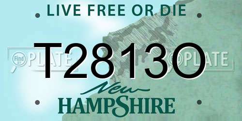 T2813O New Hampshire License Plate