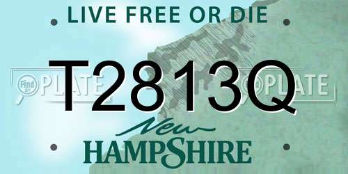 T2813Q New Hampshire License Plate