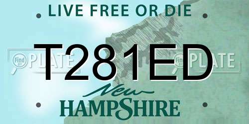 T281ED New Hampshire License Plate